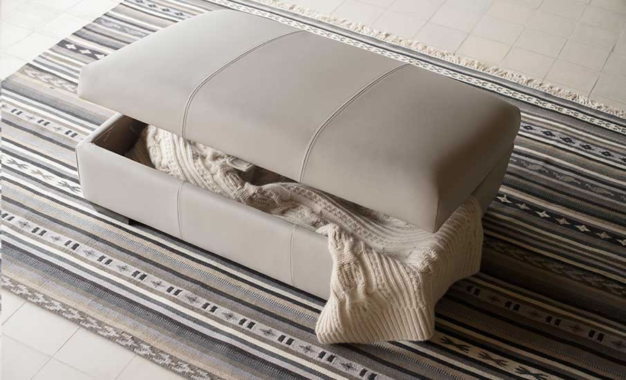 Parker Knoll Leather Footstool Roomset